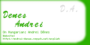 denes andrei business card